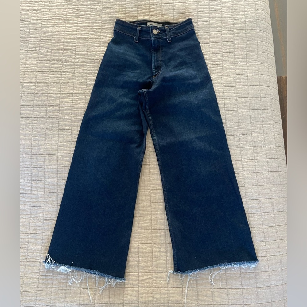Zara Dark Blue Flare Jeans